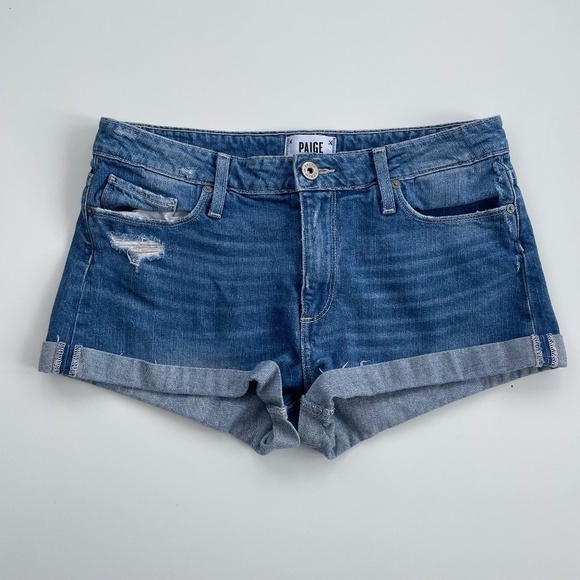PAIGE Women's Jimmy Jimmy Shorts, Finnick Destructed Denim Shorts Size 28 - Picture 1 of 11